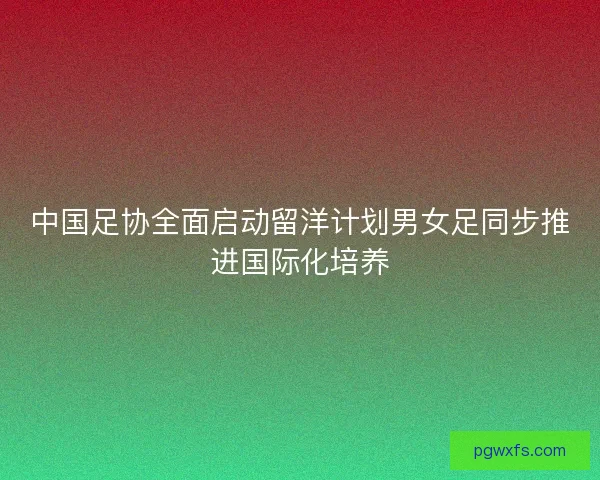 中国足协全面启动留洋计划男女足同步推进国际化培养