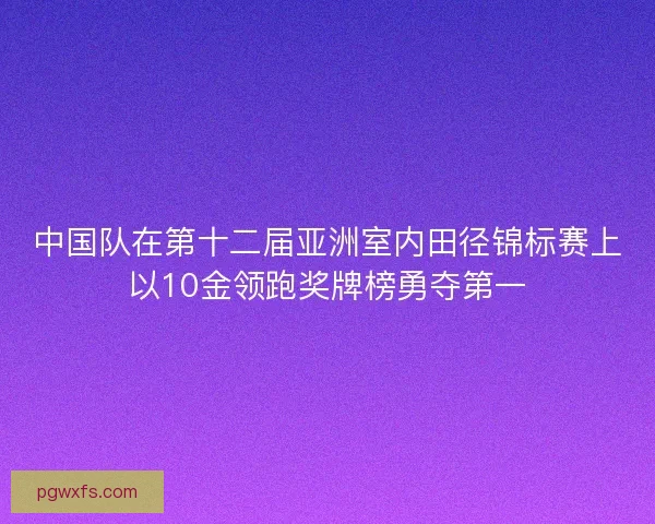 中国队在第十二届亚洲室内田径锦标赛上以10金领跑奖牌榜勇夺第一